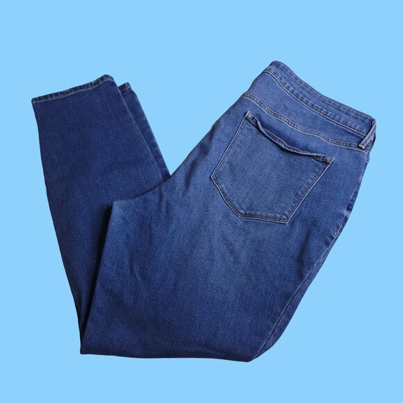 Old Navy Womens Pop Icon Skinny Jeans Plus 18 Medium Wash High Rise Distressed - Picture 1 of 8